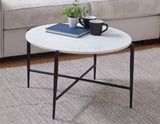 Loxie 3-Piece Round Solid White Marble Top Tables