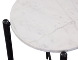Loxie 3-Piece Round Solid White Marble Top Tables