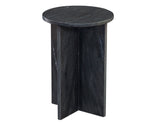 Niki Solid Black Marquina Marble End Table