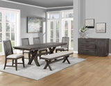 Riverdale 6-Piece Dining Set, Black (Table, Bench & 4 Side Chairs)