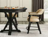 Rylie 24" Counter Captains Chair, Black Finish with Sand Vegan Leather