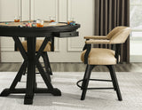 Rylie 24" Counter Captains Chair, Black Finish with Sand Vegan Leather