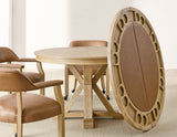 Rylie 48-inch Round Dining Table with Folding Game Top, Natural Finish