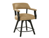 Rylie 24" Counter Captains Chair, Black Finish with Sand Vegan Leather