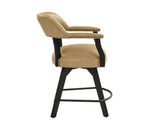 Rylie 24" Counter Captains Chair, Black Finish with Sand Vegan Leather