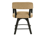 Rylie 24" Counter Captains Chair, Black Finish with Sand Vegan Leather