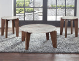 Shavon Solid Toronto Brown Marble 18.5" Round End Table