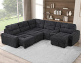 Snyder 7-Piece Slider Sectional, Black