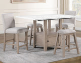 Taylor 5-Piece Faux-Marble Counter Dining Set