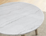 Vida 5-Piece 48" Round White Marble Dining Set