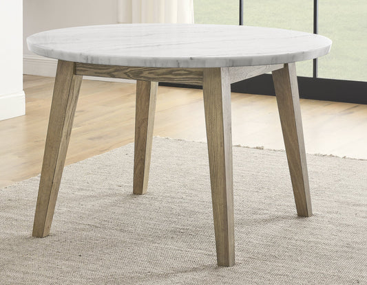 Vida 48" Round White Marble Dining Table