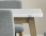 Vida 6-Piece White Marble Dining Set (Table & 4 Side Chairs)