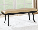 Vida 49" Sand Vegan Leather Dining Bench