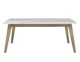 Vida 5-Piece White Marble Dining Set