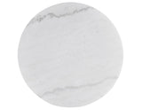Vida Round 36″ White Marble Top Cocktail Table with Casters