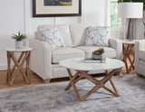 Wyman Banswara 20" Round White Marble Top End Table