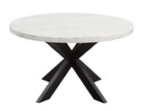 Xena 52-inch Round 5-Piece White Marble Dining Set (Table & 4 Side Chairs)