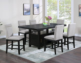 Yves 6-Piece Storage Counter Dining Set (Table, Bench & 4 Counter Chairs)