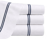 Cotton Flat Sheet - Line Embroidery