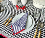 Striped Dinner Napkins with Borders