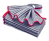 Striped Dinner Napkins with Borders