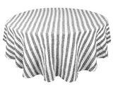 Farmhouse Stripe Linen Round Tablecloth