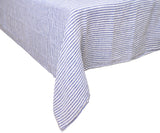 Narrow Stripe Linen Rectangle Tablecloth - Striped Tablecloth