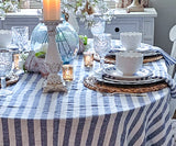 Farmhouse Stripe Linen Round Tablecloth