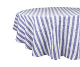 Farmhouse Stripe Linen Round Tablecloth