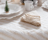 Homestead Stripe Linen Tablecloth - Round Tablecloth 60 inch