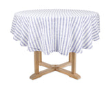 Homestead Stripe Linen Tablecloth - Round Tablecloth 60 inch