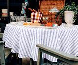 Homestead Stripe Linen Tablecloth - Round Tablecloth 60 inch