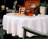 Homestead Stripe Linen Tablecloth - Round Tablecloth 60 inch