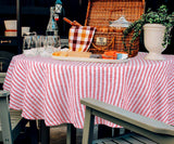 Amalfi Stripe Linen Round Tablecloth