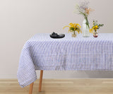Narrow Stripe Linen Rectangle Tablecloth - Striped Tablecloth