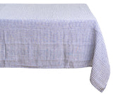 Narrow Stripe Linen Rectangle Tablecloth - Striped Tablecloth