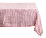 Narrow Stripe Linen Rectangle Tablecloth - Striped Tablecloth