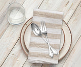 Beige Linen Napkins - Tan Stripe Napkins