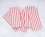 Ticking Stripe Napkins - Red