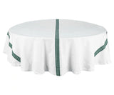 Green Striped Round Tablecloth