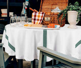 Round Tablecloth 63 inch - Striped Cotton Tablecloth