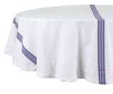 Round Tablecloth 63 inch - Striped Cotton Tablecloth