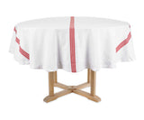 Round Tablecloth 63 inch - Striped Cotton Tablecloth