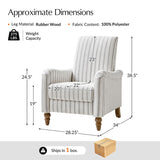 4-Piece Striped Farmhouse Living Room Set (Sofa, Loveseat, Recliner & Lift-Top Coffee Table