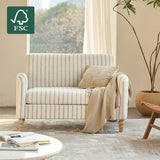 4-Piece Striped Farmhouse Living Room Set (Sofa, Loveseat, Recliner & Lift-Top Coffee Table