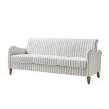 4-Piece Striped Farmhouse Living Room Set (Sofa, Loveseat, Recliner & Lift-Top Coffee Table