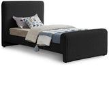 Stylus Boucle Fabric Bed – Modern Curved Headboard Design for Cozy Contemporary Bedrooms