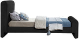 Stylus Boucle Fabric Bed – Modern Curved Headboard Design for Cozy Contemporary Bedrooms