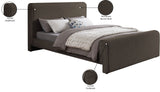 Stylus Boucle Fabric Bed – Modern Curved Headboard Design for Cozy Contemporary Bedrooms