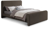 Stylus Boucle Fabric Bed – Modern Curved Headboard Design for Cozy Contemporary Bedrooms
